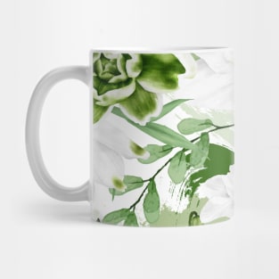 White Watercolor Flowers 4 Mug